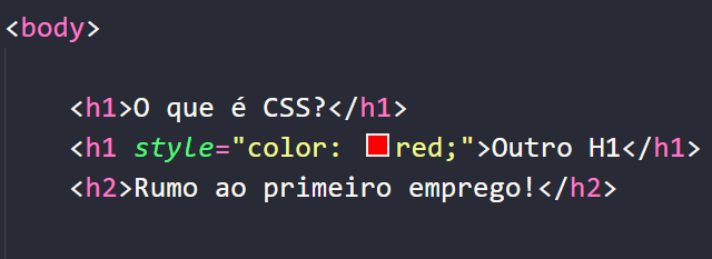 css em linha no h1